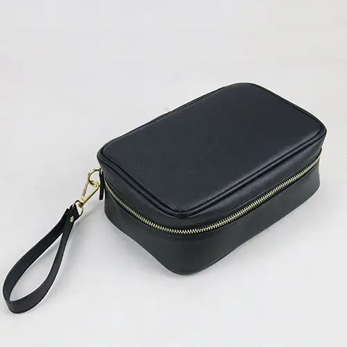 Waterproof  Rectangle Lipstick Make Up Brush Case Leather Makeup Pouch